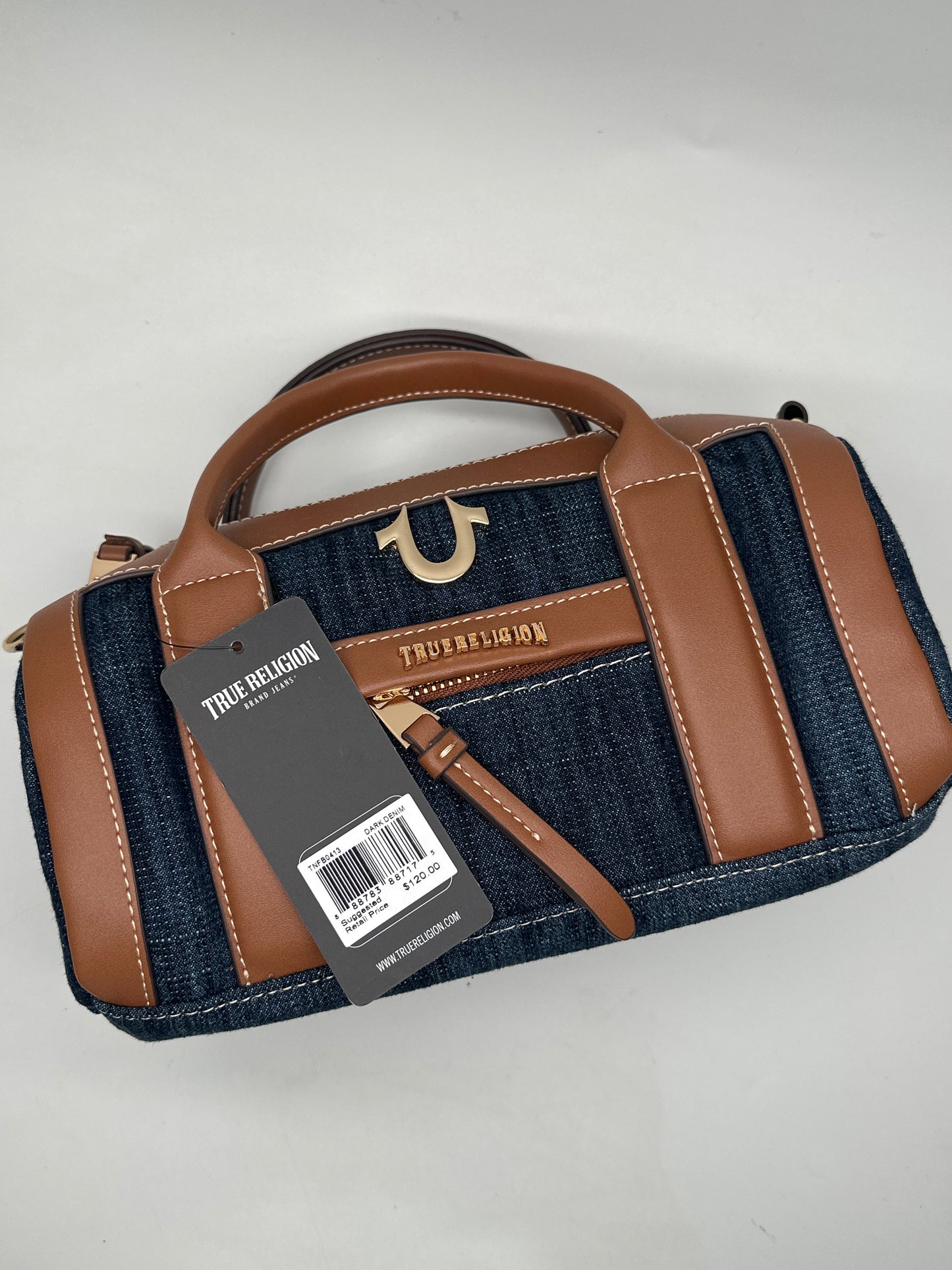 TRUE RELIGION, mini Satchel dark denim crossbody