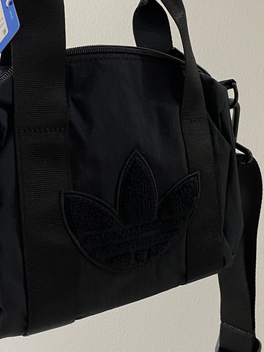 Adidas trefoil chenille crossbody black