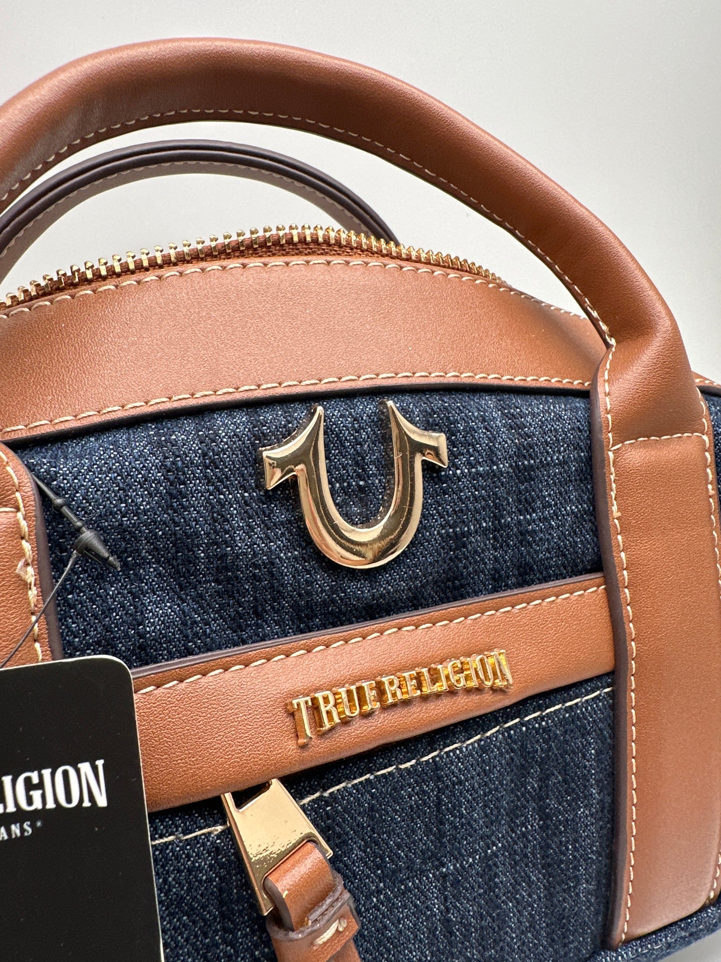 TRUE RELIGION, mini Satchel dark denim crossbody