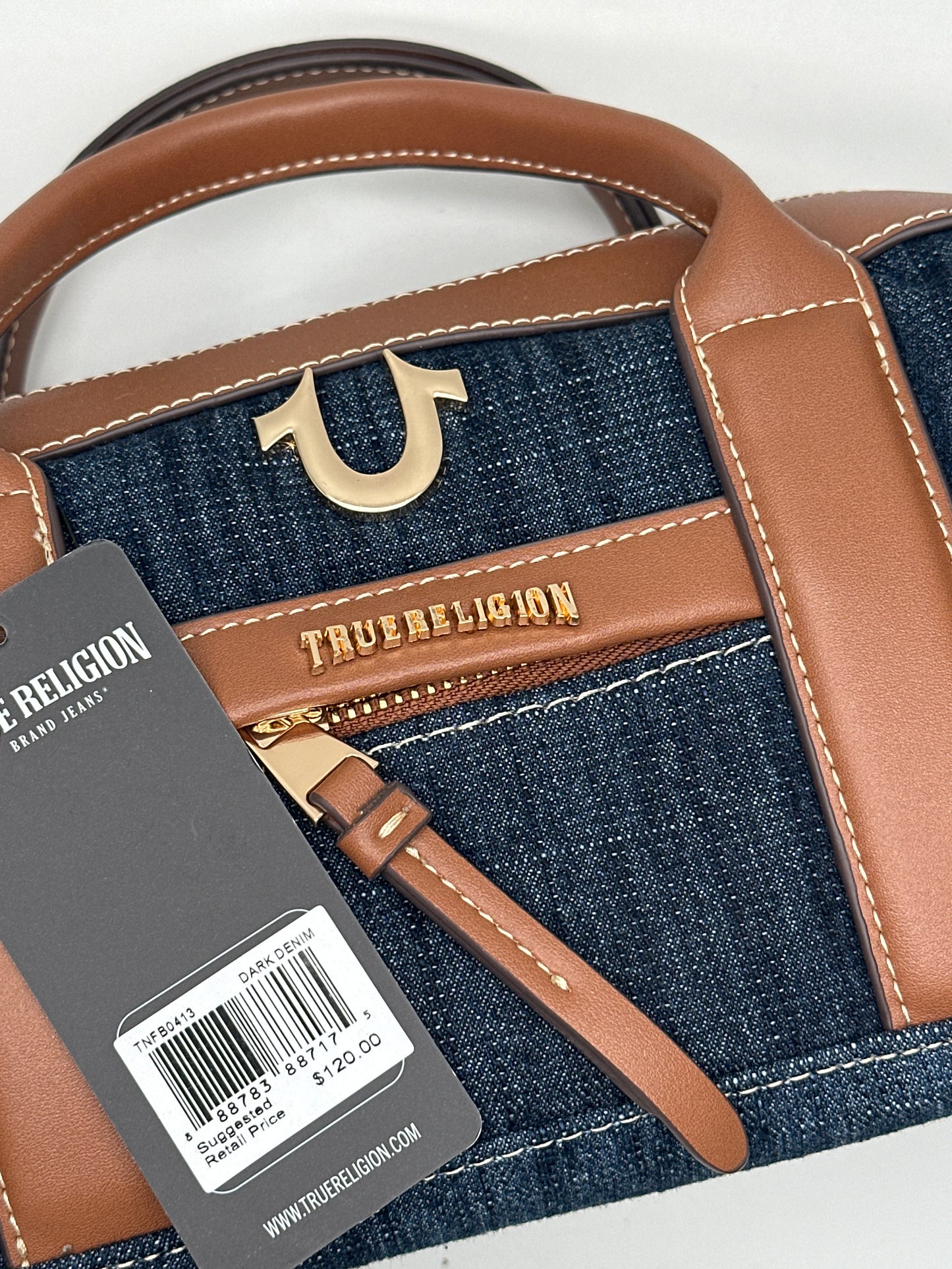 TRUE RELIGION, mini Satchel dark denim crossbody
