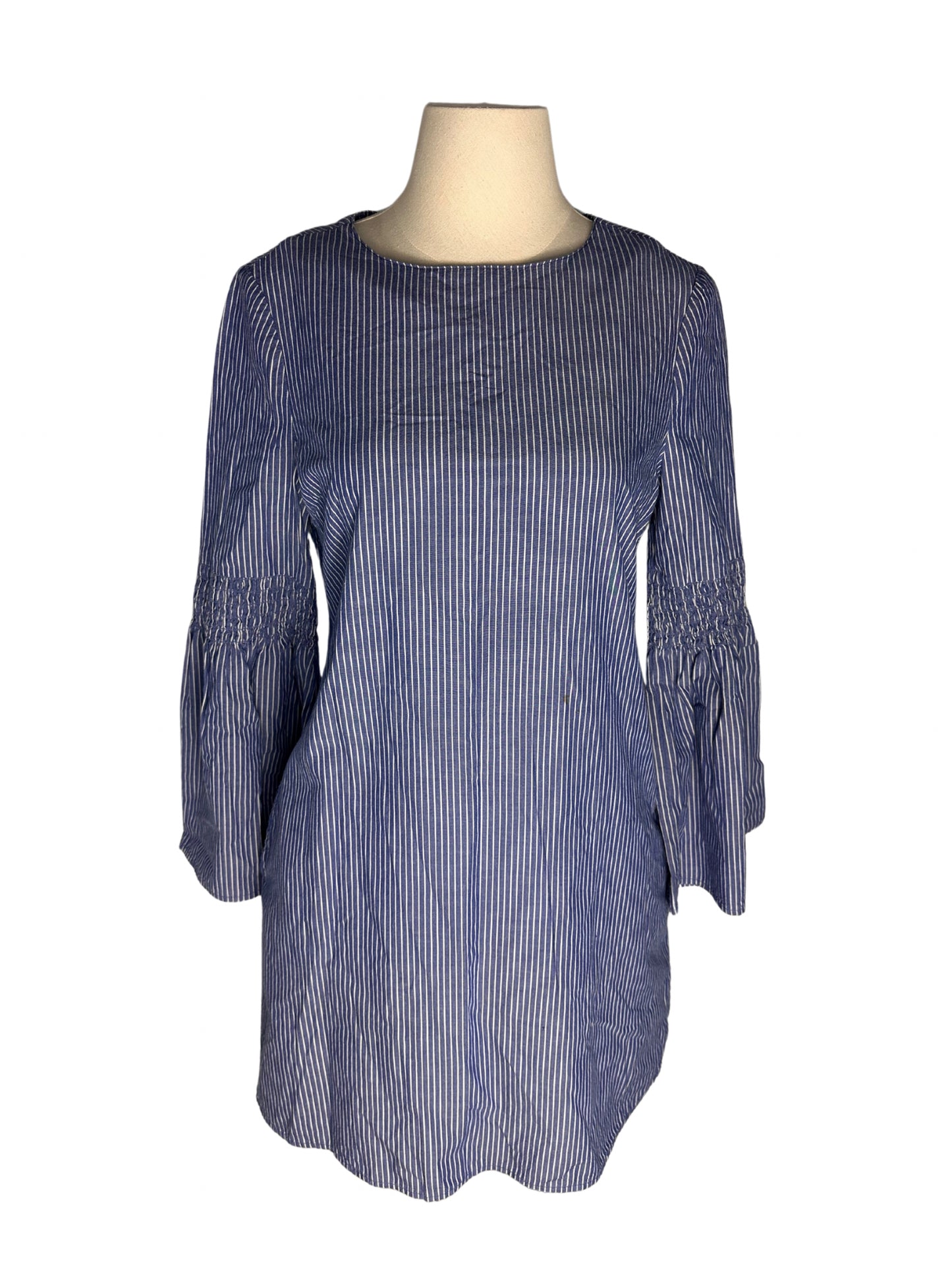 Vestido azul con rayas blancas (XS)