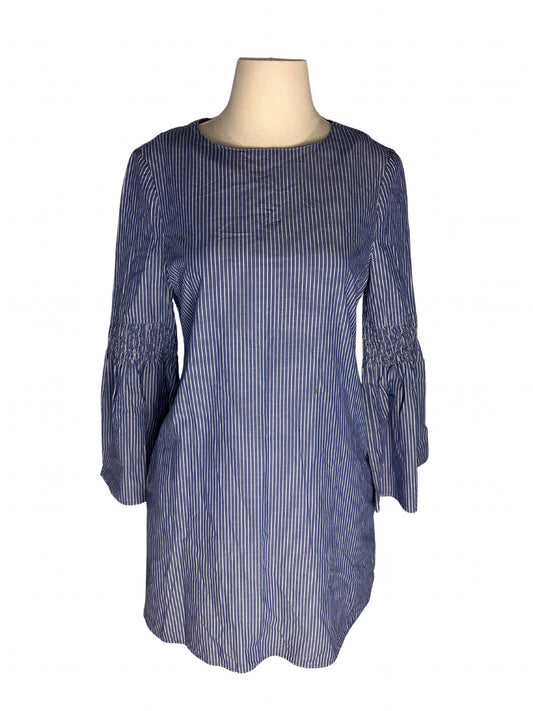 Vestido azul con rayas blancas (XS)