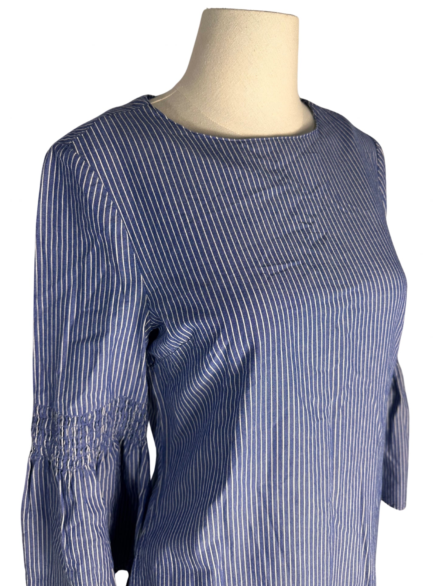 Vestido azul con rayas blancas (XS)