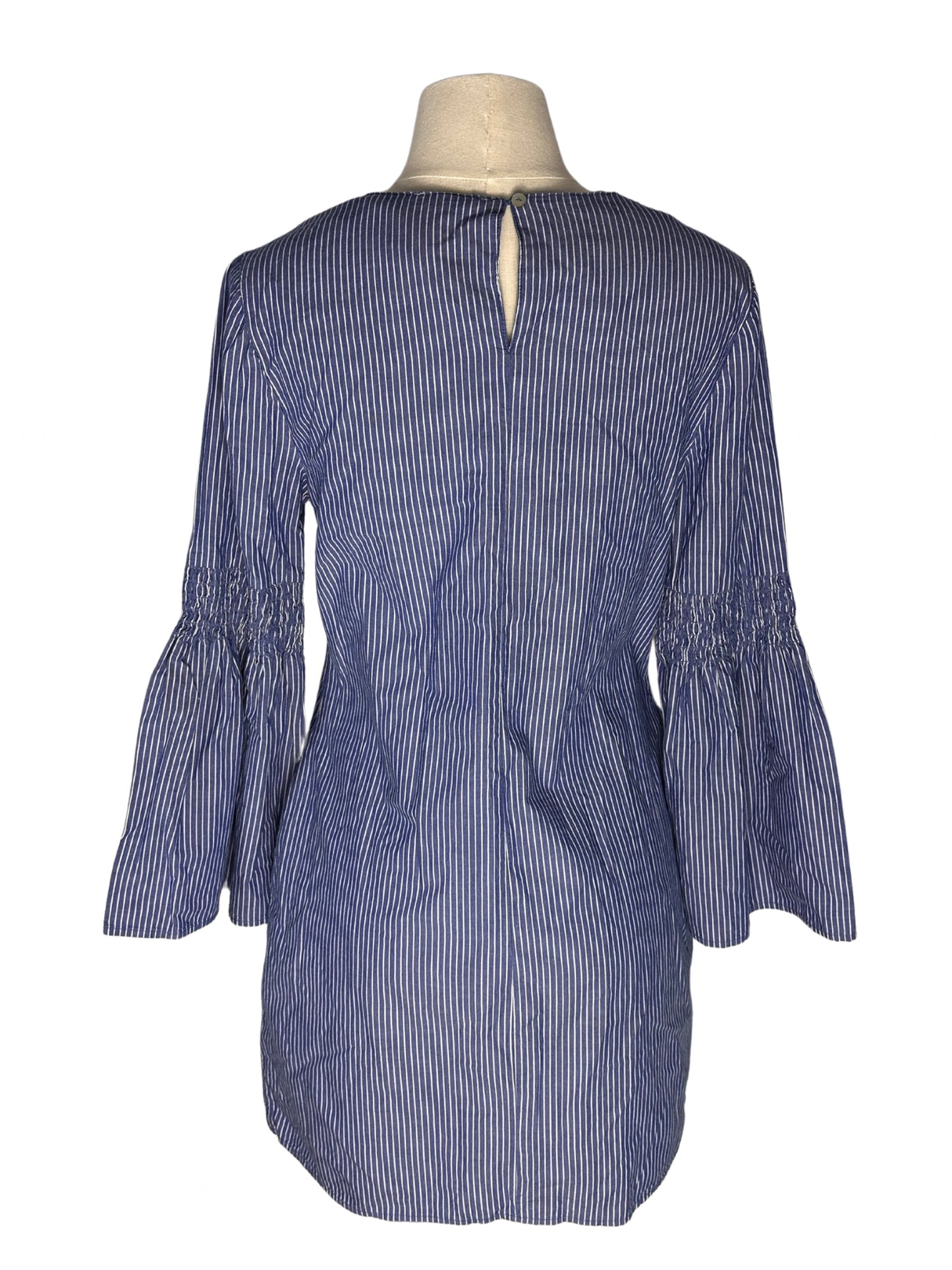 Vestido azul con rayas blancas (XS)